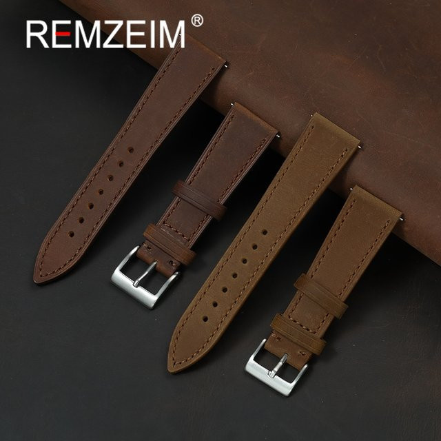 Uhrenarmband Vintage, Leder, Schnellverschluss - Bild 1
