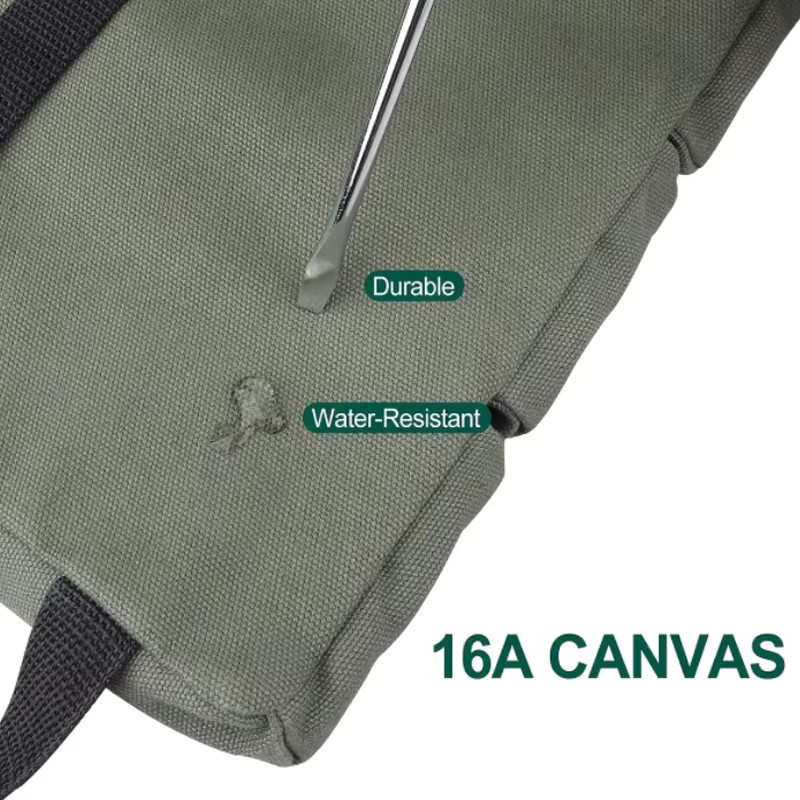 Mehrzweck Roll-Up Werkzeugtasche aus Segeltuch in Schwarz und Grün als Werkzeug-Organizer und Aufbewahrung für Schraubenschlüssel oder Erste-Hilfe-Sets - Bild 4