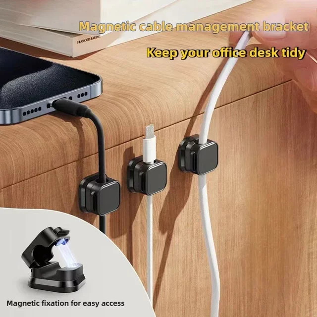 Magnetische Kabel Organizer Desktop Kabel Clips in Schwarz oder Weiß zur Kabelmanagement Organisation für deinen Schreibtisch - Bild 1