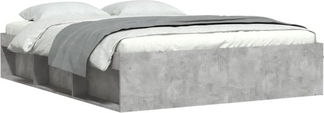 vidaXL Bettgestell in Betongrau mit modernem Stil und Seitenfächern, B/T/H: 140 x 190 x 35 cm - Bild 1