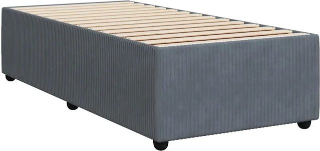 vidaXL Bettgestell mit Samtbezug in Dunkelgrau, B/T/H: 90 x 190 cm - Bild 1