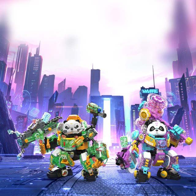 Super Roboter Mech Mini Block China Panda Schlacht Mecha Modell, Bausteine - Bild 1