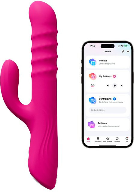 Lovense Rabbitvibrator Velvo mit WaveRoller-Massageperlen in Pink - Bild 1