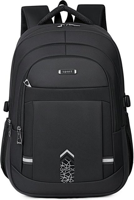 Weft Unisex Laptop-Rucksack in Schwarz für Outdoor, Wandern, Reisen und Schule - Bild 1