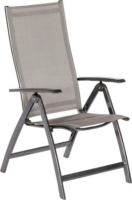 Merxx Vicenza Klappsessel 2er Set Graphit und Diamantbraun aus Aluminium und Textilene - Bild 1