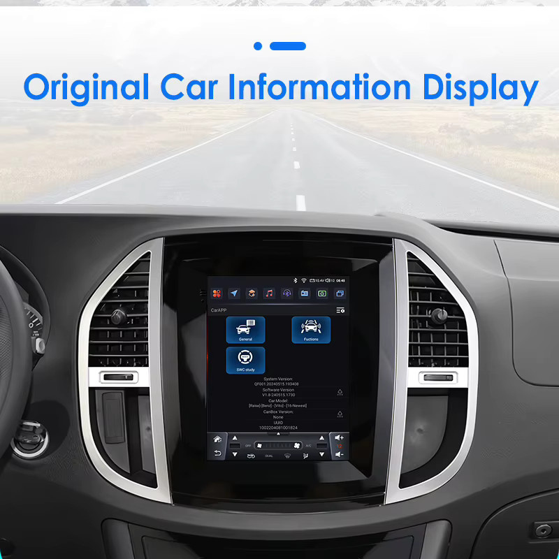 Hizpo Android Autoradio mit 9,7 Zoll vertikalem Bildschirm im Tesla-Stil für Mercedes Benz Vito 2014 - 2022, Carplay und 4G LTE Multimedia-Player, Schwarz - Bild 2