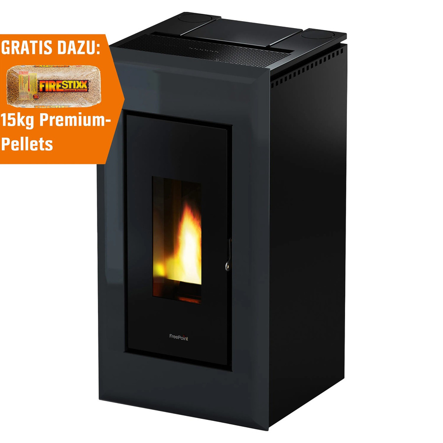 Freepoint Pelletofen Vega in Anthrazit mit 10,5 kW Leistung und Automatik - Bild 2