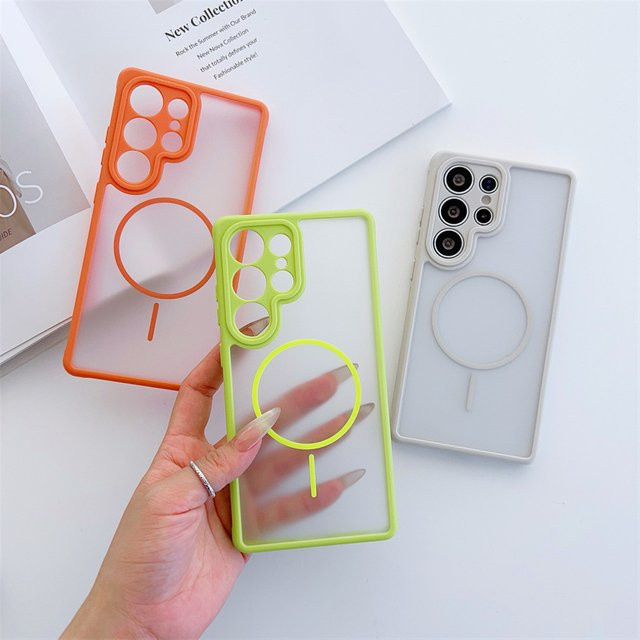 Mattierte Acryl-Schutzhülle für Samsung Galaxy S26 S25 S24 S23 Ultra Plus mit magnetischer kabelloser Ladefunktion - Bild 1