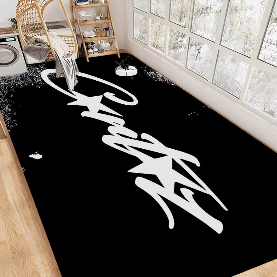Potdemiel Teppich Devil's Island Englisch C-Corteiz Retro Design in Schwarz rutschfest für Wohnzimmer und Küche - Bild 5