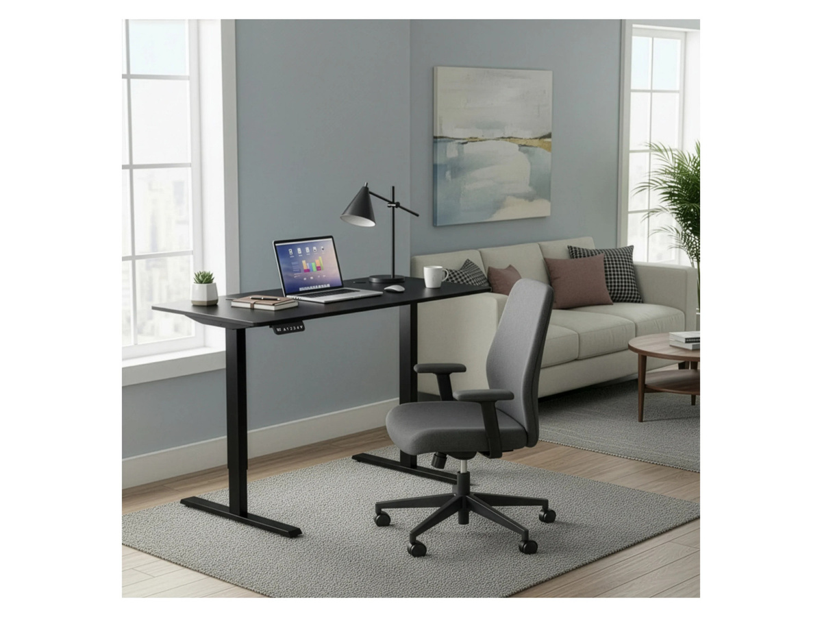 Juskys Höhenverstellbarer Elektrischer Schreibtisch für Homeoffice und Office, Schwarz, B: 120 cm, T: 60 cm - Bild 3