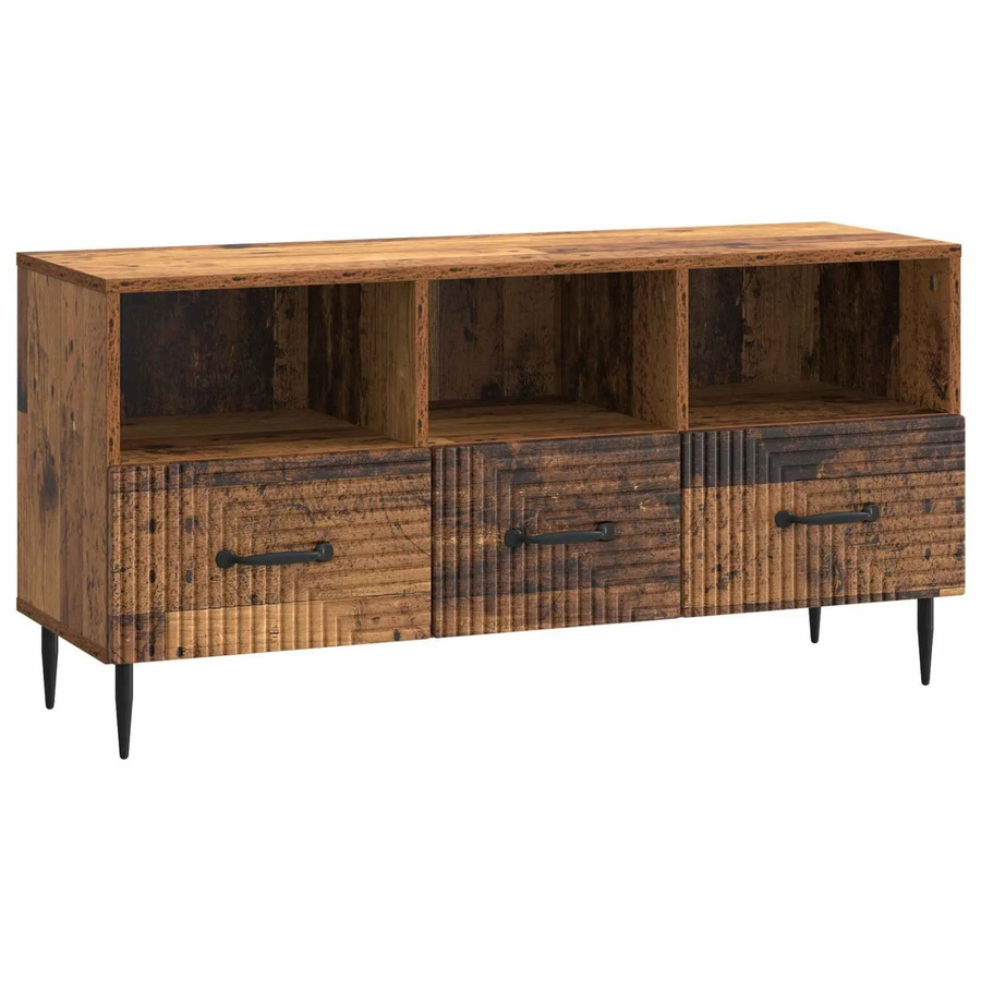 vidaXL TV-Schrank aus Altholz in Braun, Modernes Design für dein Wohnzimmer, B/T/H: 102 x 34,5 x 50 cm - Bild 2