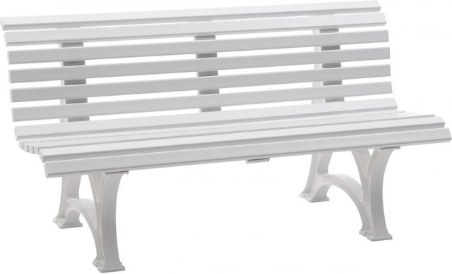 Blome Gartenbank Helgoland 3-Sitzer Kunststoff Weiß B: 150 cm, T: 64 cm, H: 80 cm - Bild 1