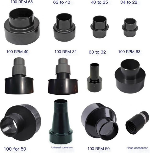 Staubkollektor Stecker und Schlauchkonverter für Holzbearbeitung Staubsauger Adapter in Schwarz - Bild 1