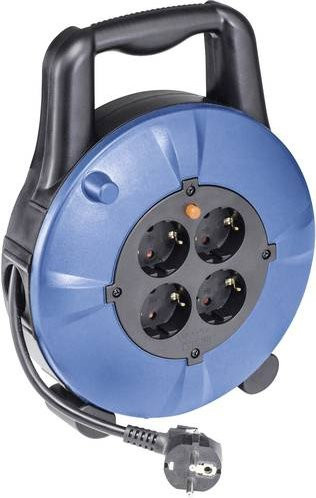 AS Schwabe Kabelbox aus Kunststoff mit 4-fach Steckdose, Farbe Schwarz/Blau, Zuleitung H05VV-F 3G1,5, Länge: 10 m - Bild 1