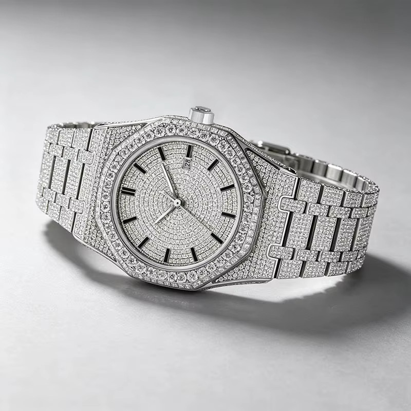 PINDU Armbanduhr, Automatik, Edelstahl, Moissanit, Silber, Herren - Bild 6