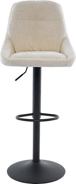 Barhocker Laranza von Vente-unique in Beige mit Metallgestell und Polsterung, Höhe: 48,5 cm - Bild 1