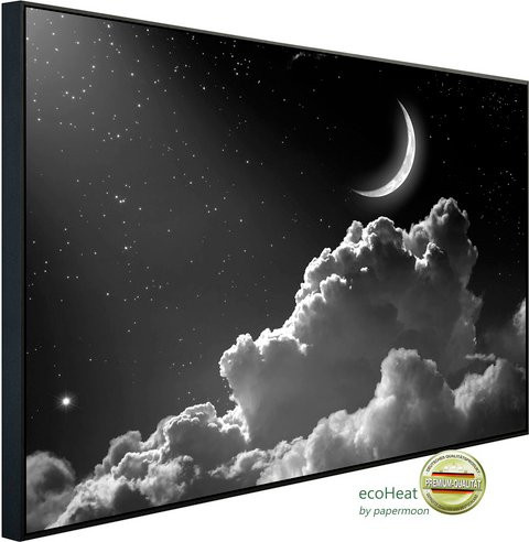 papermoon EcoHeat Infrarotheizung Nachthimmel Schwarz Weiss mit Matt-Effekt und App-Steuerung - Bild 1