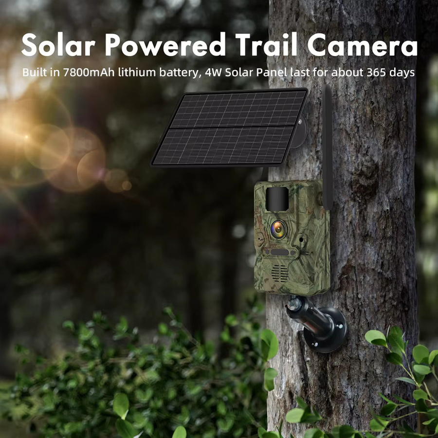 REHENTINT Wildlife Kamera mit 3MP Auflösung, 4G LTE Sim Karte, GPS und Solarpanel, Schwarz - Bild 3