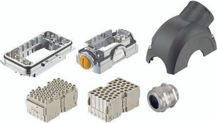 HARTING Steckverbinder-Set 10226000003 Grau mit 48 Polen - Bild 1