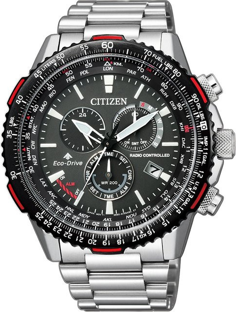 Citizen Promaster Chronograph, Solar, Edelstahl, Schwarz, 45 mm, Herren - Bild 1