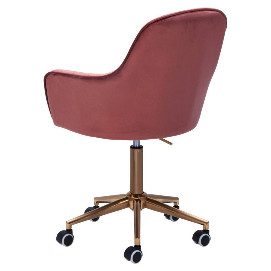 Amstyle Drehstuhl aus Samt in Rosa mit Metallgestell für Home Office und Erwachsene, Höhe: 105 cm, Breite: 42 cm, Tiefe: 54 cm - Bild 2
