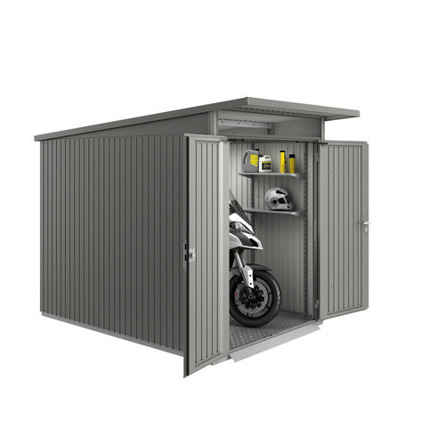Biohort Gerätehaus AvantGarde aus Metall mit Doppeltür und Pultdach in Quarzgrau-metallic, B/T/H: 174 x 254 x 218 cm - Bild 2