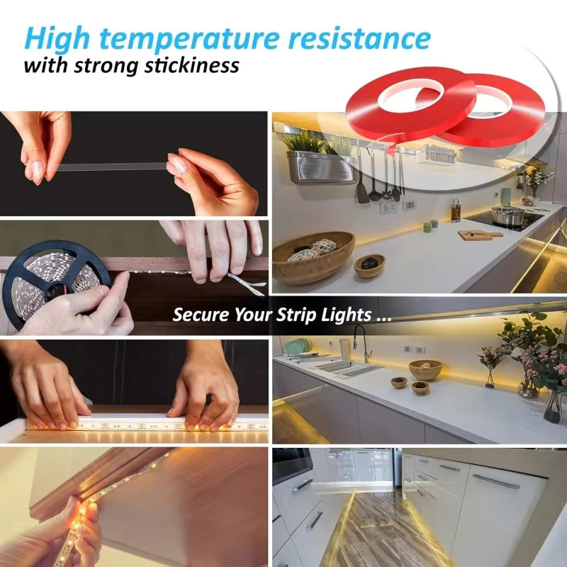 Doppelseitiges Acryl-Klebeband transparent für LED-Streifen und Auto-Fixierung, Breite: 5 mm, 10 mm oder 20 mm, Länge: 3 bis 10 Meter - Bild 6
