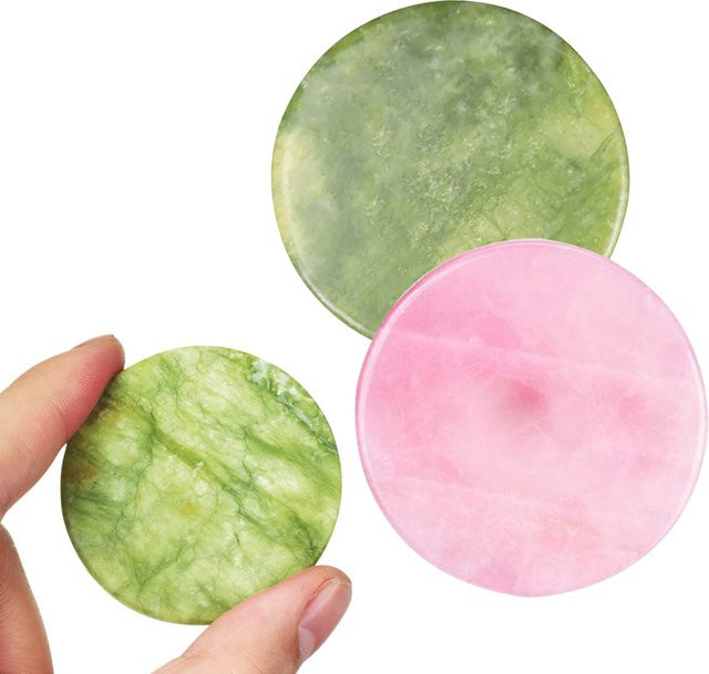 DUTRIEUX Wimpern Kleber Palette, Rosa Grün Jade Stein, Unisex - Bild 1