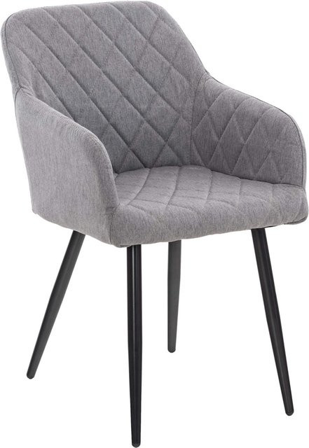 DELUKE Esszimmerstuhl LISAN in Grau aus Stoff und Metall, modern gestaltet, B/T/H: 47 x 44 x 84 cm - Bild 1