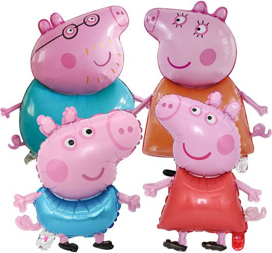Peppa Pig Cartoon-Serie Aluminiumfolien-Ballons für Kindergeburtstag und Party-Dekoration, Mehrfarbig - Bild 1
