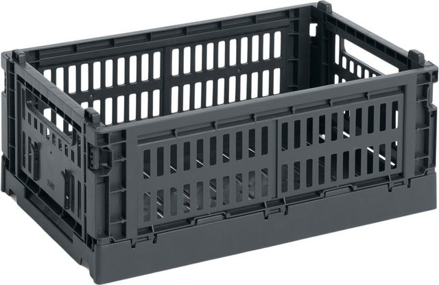 HAY Colour Crate Korb S Recycled aus Kunststoff in Grau - Bild 1