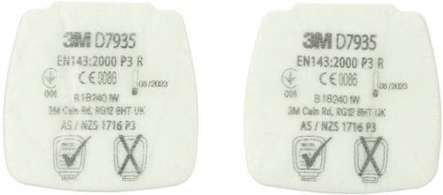 3M Secure Click Partikel-Einlegefilter D7935 P3 R, 4 Stück, Weiß - Bild 1
