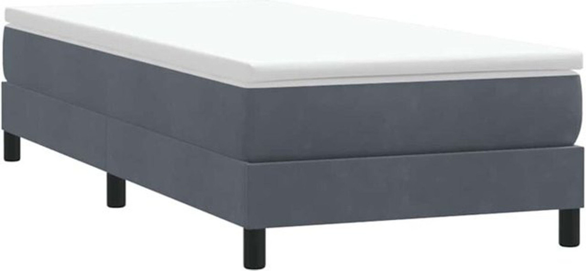 Vidaxl Boxspringbett mit Polster in Anthrazit und Grau, Modern, ohne Matratze, B/T/H: 80 x 210 cm - Bild 1