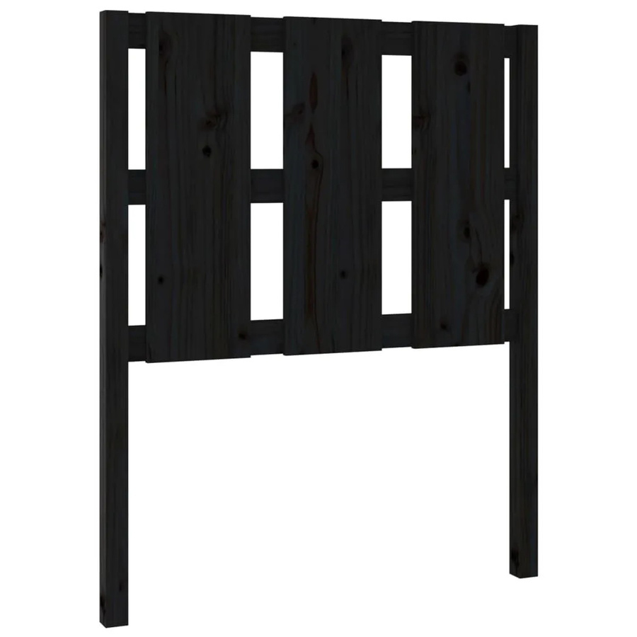 vidaXL Kopfteil aus Massivholz Kiefer in Schwarz, B/T/H: 80,5 x 4 x 100 cm - Bild 2