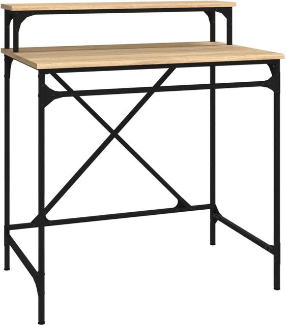 vidaXL Schreibtisch im Industrie-Stil aus Holzwerkstoff und Eisen in Sonoma Eiche, B/T/H: 80 x 50 x 90 cm - Bild 1