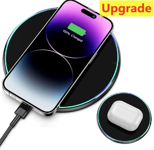 Opansten Kabellose Ladestation in Schwarz für iPhone und Samsung Galaxy sowie Xiaomi - Bild 1
