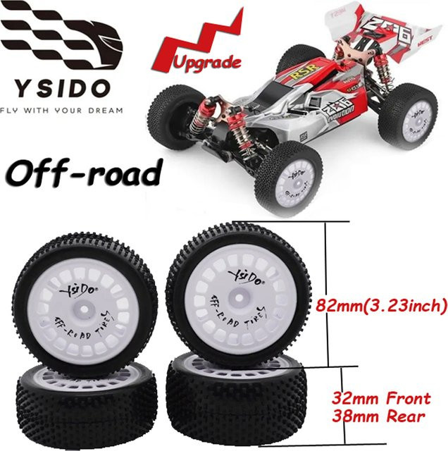 YSIDO RC Off-road Auto Reifen, 4-teiliges Set, 82mm, Vorne Hinten - Bild 1