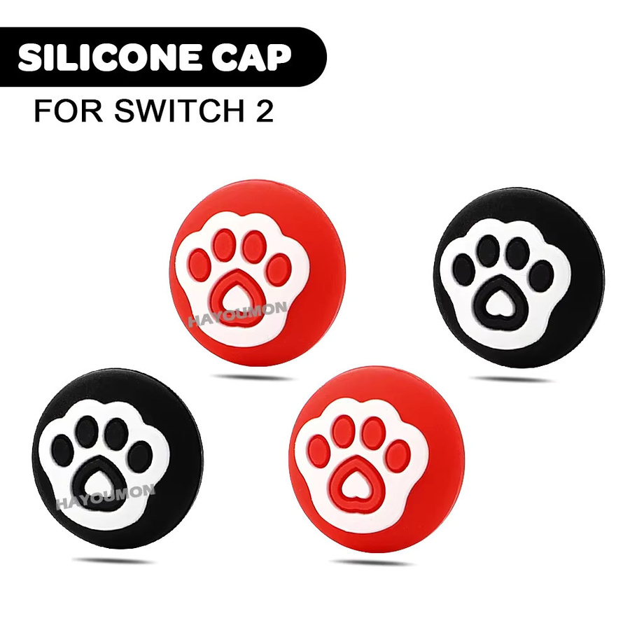 HeroAngel 4er-Set Silikon Daumen Griffe im Katzenpfoten-Design für Nintendo Switch Joy-Con Schalter 2, Anti-Slip Schutzhüllen, Multicolor - Bild 4