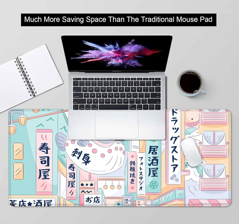Rosa Tokyo Street Mauspad – Kawaii Japanisches Anime Schreibtischunterlage für dein Gaming-Setup - Bild 2