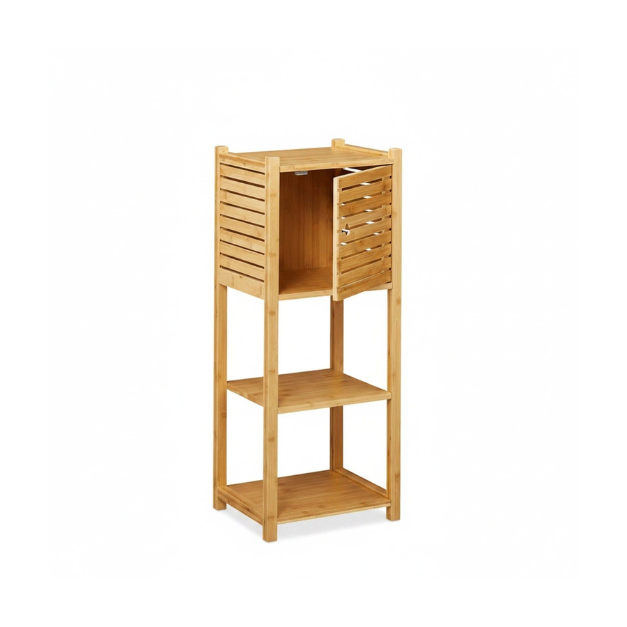 Relaxdays Badregal aus Bambus in Natur mit 4 Ablagen, B/T/H: 87,5 x 35 x 29 cm - Bild 2