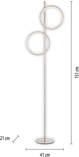 Just Light Stehlampe Mini-Ritus in Silber aus Eisen mit 2 Brennstellen, B/H/T: 40,5 x 151 x 21 cm - Bild 1