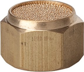 Riegler Sinterbronce-Schalldämpfer flach aus Messing in Gold, Anschluss G 1/8 Zoll, SW 13 - Bild 1