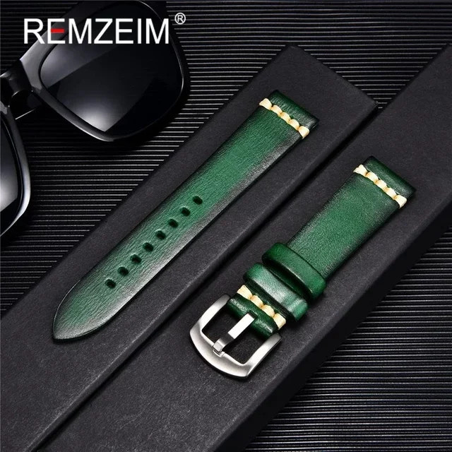 REMZEIM Uhrenarmband Leder, Vintage, Unisex - Bild 1