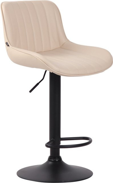 TPFLiving Barhocker Lento mit schwarzem Gestell und Kunstleder in Creme und Beige, 360 Grad drehbar - Bild 1