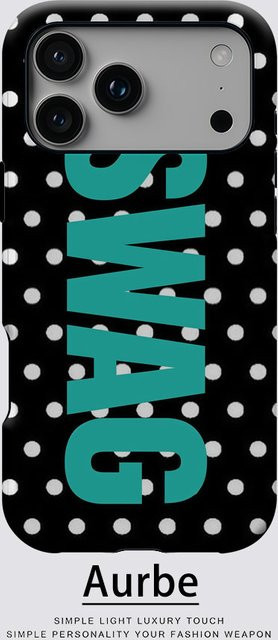Aurbe Matte 2-in-1 MagSafe Hülle mit Film für iPhone 17 16 15 14 Plus Pro Max, Stoßfeste Hartschale, Türkis Polka Dot SWAG - Bild 1