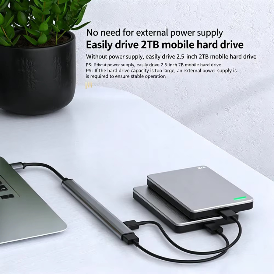 KEBIDUMEI USB-C-Hub mit 7 Anschlüssen, USB 3.0 Multi-Extender mit 5 Gbit/s Hochgeschwindigkeit und OTG-Funktion für PC, Laptop und Macbook Pro - Bild 4