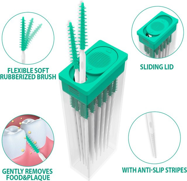 JNSUR Interdentalbürsten Silikon, 100 Stück, Mundpflege - Bild 1