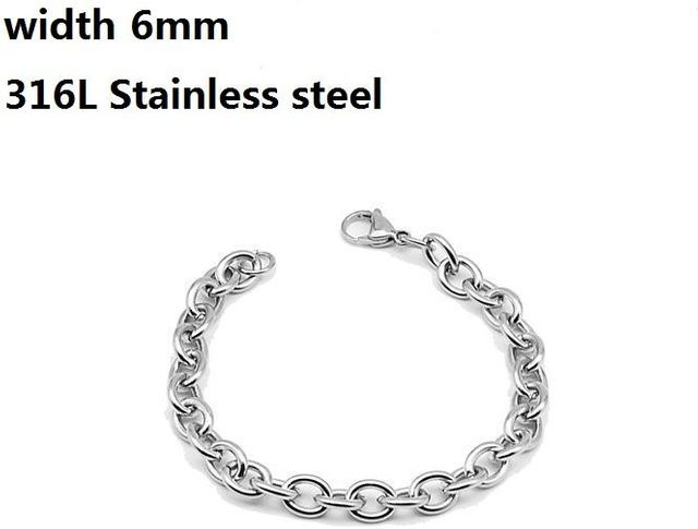 Armband 316L Edelstahl, Cuban Link, Silber, Unisex, 21cm - Bild 1
