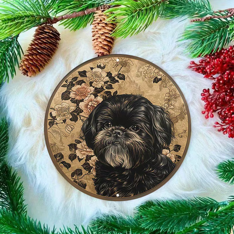 Potdemiel Shih Tzu Hund Metallschild rund, wetterfeste Wanddekoration mit HD-Druck, Durchmesser: 20,3 cm - Bild 4