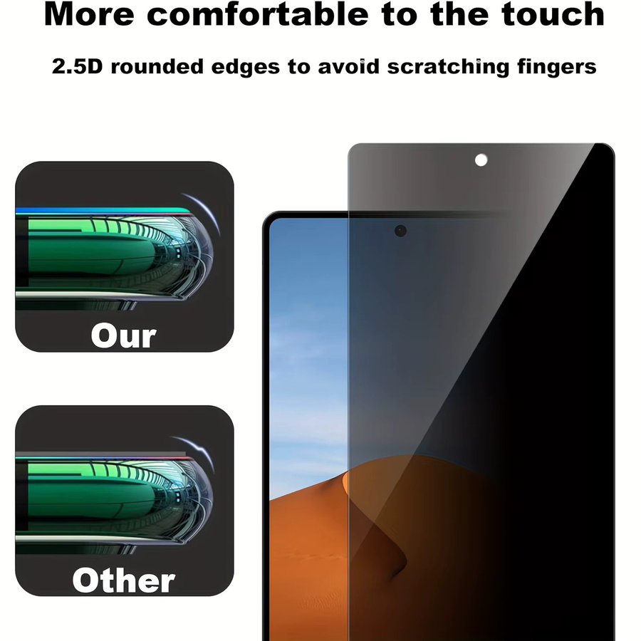 Anti-Spy Privatsphäre Displayschutzfolie aus gehärtetem Glas für Samsung Galaxy A25 5G, A24, A23, A22, A21S, A73, A72, A71, A70, A06, A05, A05S, A20S, A21 - Bild 6